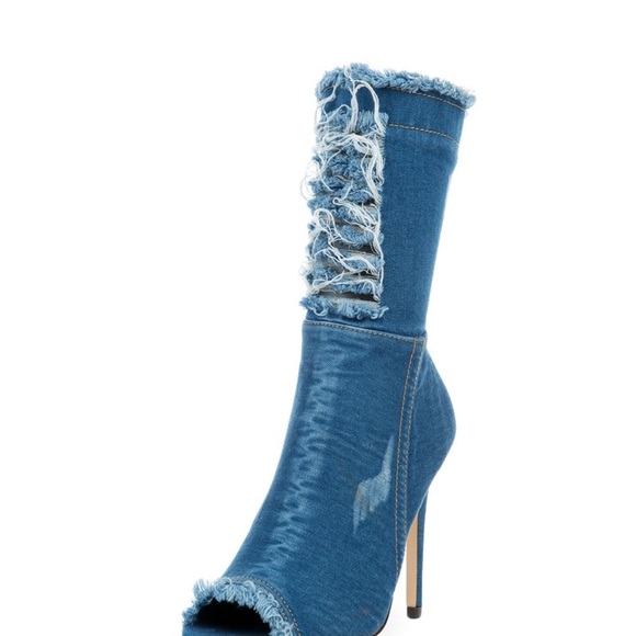 Cape Robbin Open Toe Boot Elnora 97 Blue - New In Box - Picture 2 of 6